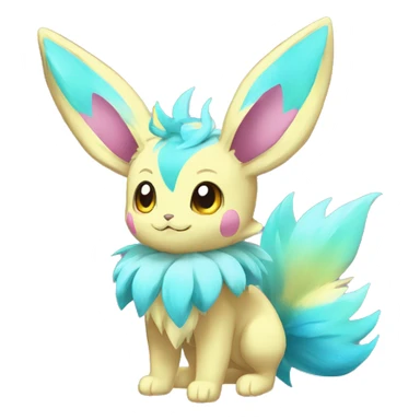 Shiny Colorful Kawaii Eeveelution-Cute-Pokémon-fusion full body sticker