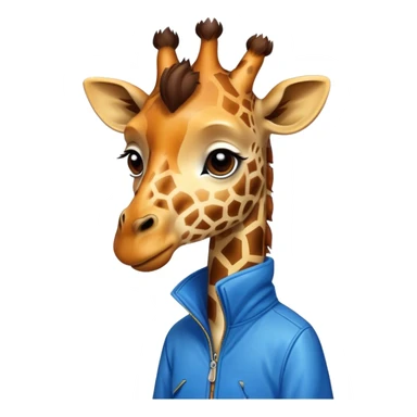 Giraffe wearing a jacket sticker