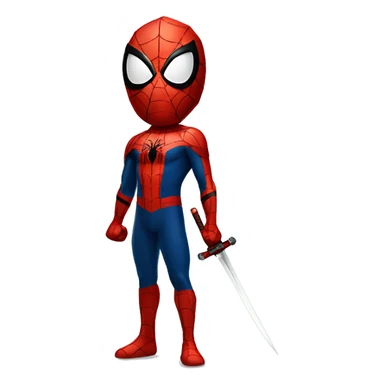 Spider-man with a brave sword sticker