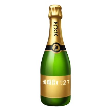 2025 champagne bottle sticker