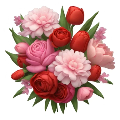 Red and pink flower bouquet  sticker
