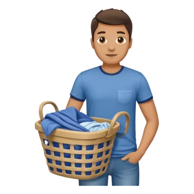 Guy holding laundry basket  sticker