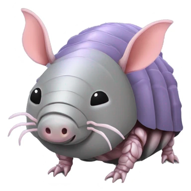 Lavender gray Pig armadillo isopod lobster fanned tail feathered tail pig armadillo darth Vader face sticker
