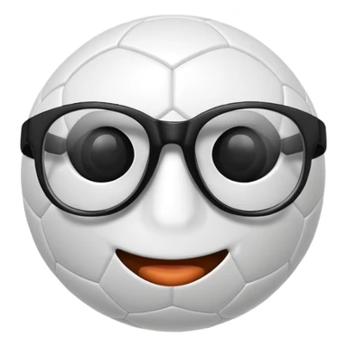 soccer ball wearing joke glasses and nose sticker