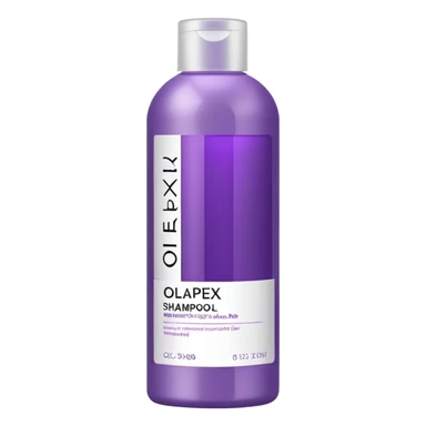 Olaplex shampoo bottle with purple label sticker