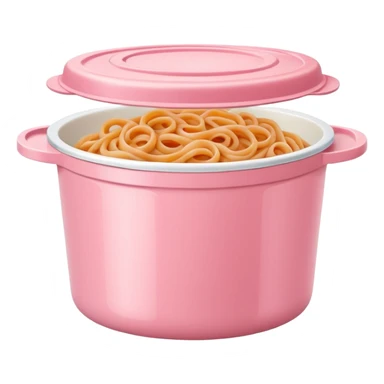 pastel pink food container with bolognese pasta inside sticker