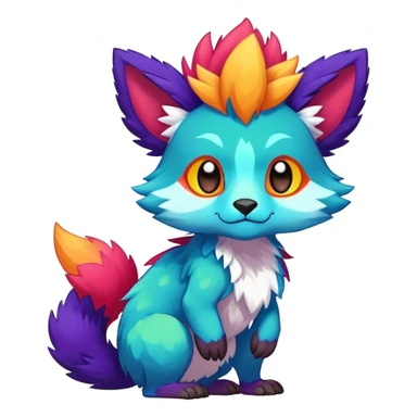colorful anthro vernid fursona Fakemon sticker