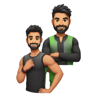 Virat koli with anshu sticker