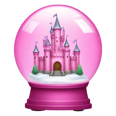 Pink castle inside pink snow globe  sticker