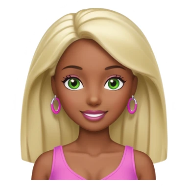 Black Barbie with green eyes sticker
