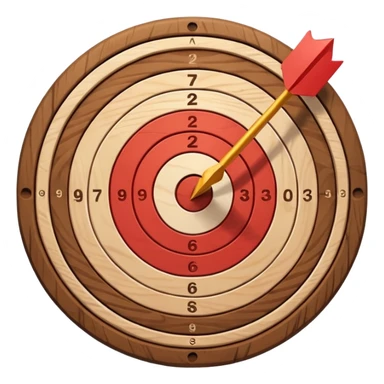 A target with an arrow in the center sticker