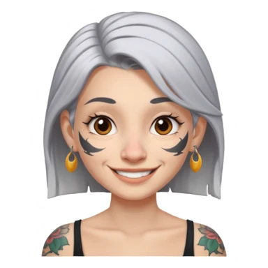 white-gray haired heavy tattooed big nose young girl sticker
