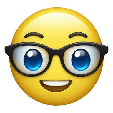 Yellow Smiling Face with Blue Heart-Shaped Eyes sticker