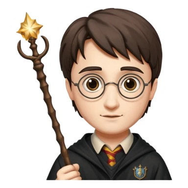 harry potter with magic wand sticker