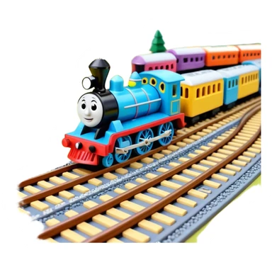 Toy Trains in a railway track  sticker
