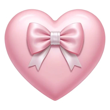 Pastel pink heart with white bow sticker