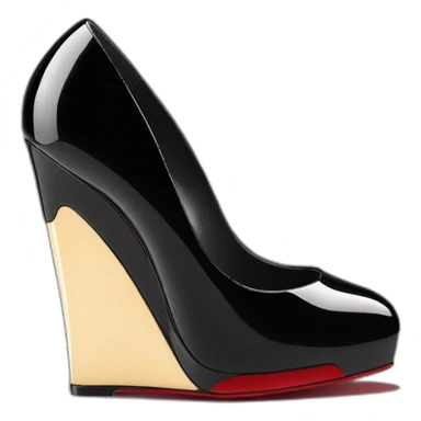 One WEDGE heel LOUBOUTIN black PATENT sticker