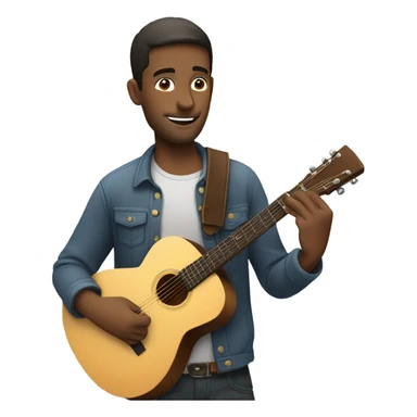 Man with guitar sticker
