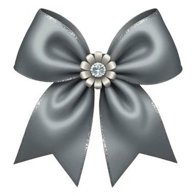 Gray flower bow with glitter sticker