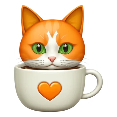 Gato naranja tomando café frio sticker