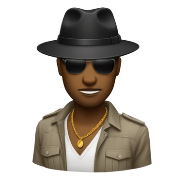black gangsta fedora safari flaps sticker