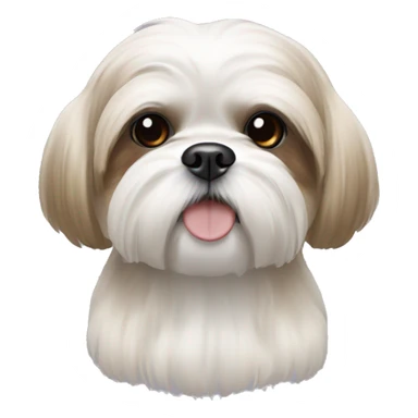 White Shih tzu with a couple light brown spots  sticker