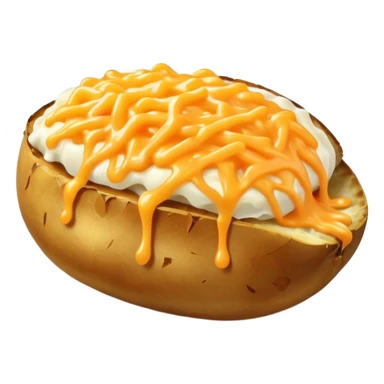 Shredded cheese on potato dish sticker