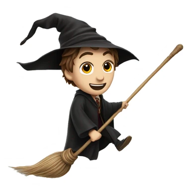 Harry Potter riding a broomstick sticker