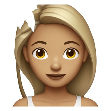 Light skin girl with light brown hair carrying small palm tree sticker