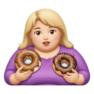 fat girl eating donuts sticker