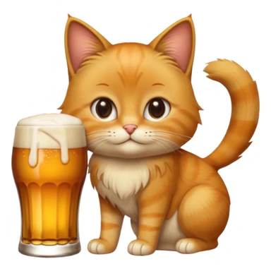 Un chat qui boit une bière sticker