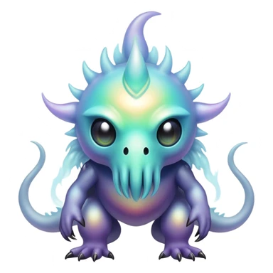 Apocalyptic dystopian foggy steamy iridescent aesthetic-scenery-Fakémon-creature sticker