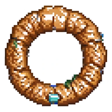 a simit, Turkish sesame bagel, pixel art style sticker