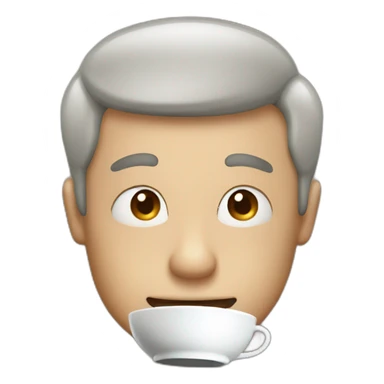 a funny man drink a cup of tea sticker