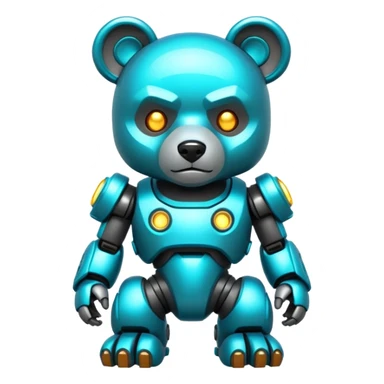 glitter mech bear cian cyberpunk sticker