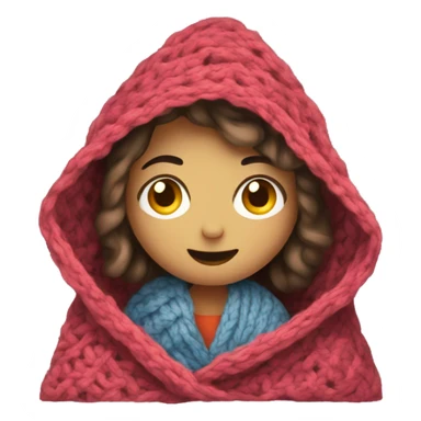Girl inside a blanket crochetting sticker