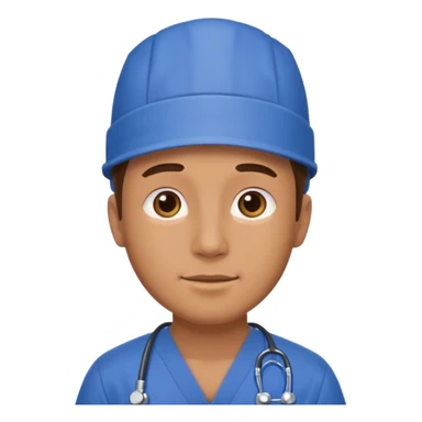 men doctor with wear blue scrub sticker