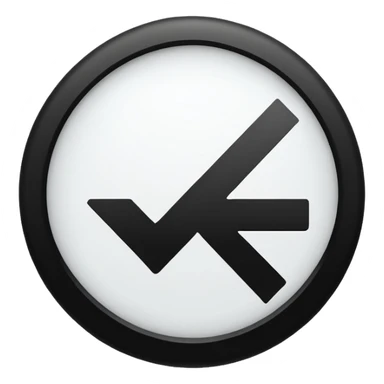 Black circle with a check mark on it sticker