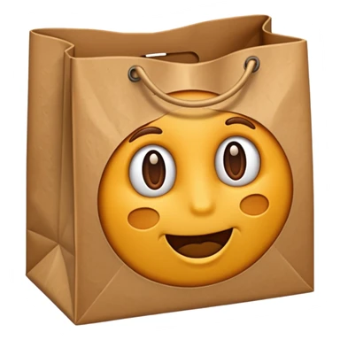 paper bag. negative: emoji sticker