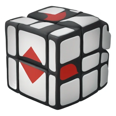 Rubix cube with uchiha clan symbol sticker