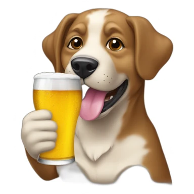 Perro bebiendo cerveza sticker