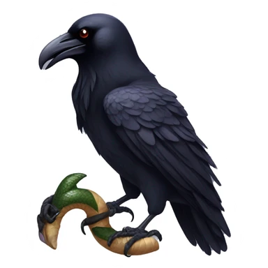 Raven holding a serpent in its claws sticker