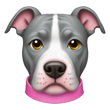 Grey Pitbull with pink collar  sticker