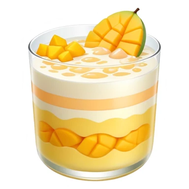 Hong Kong mango pomelo sago dessert with soft pastel colors sticker