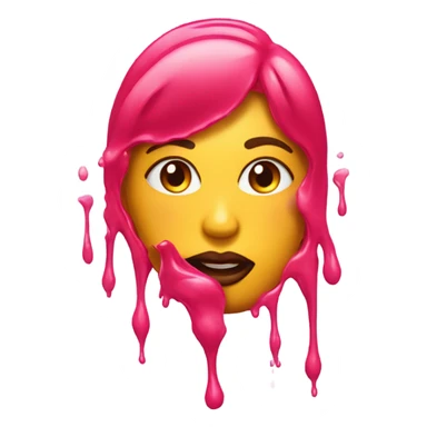 Lipstick Face covered in milk liquid sticker