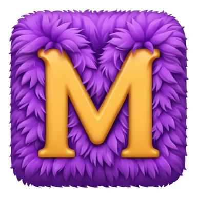 The fluffy letter M is purple in color sticker