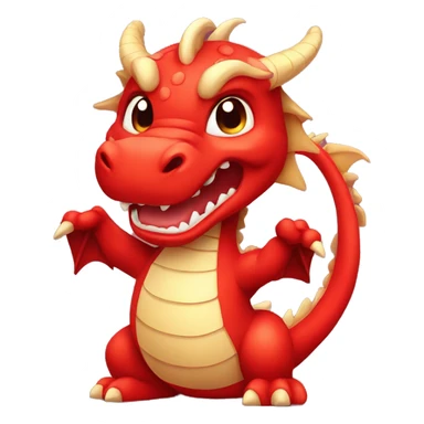 happ cute red chinese dragon sticker