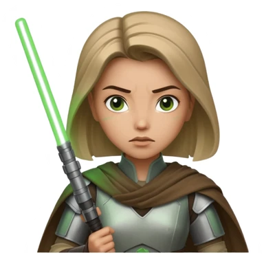 Ios 18, starwars green lightsaber jedi woman  sticker