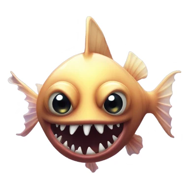 Anglerfish with glowing lure, sharp teeth, and big eyes. sticker