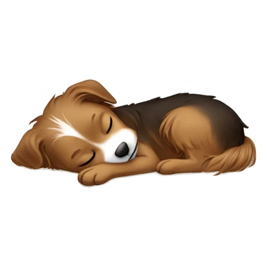White girl brown hair sleeping with yorkshire terrier sticker